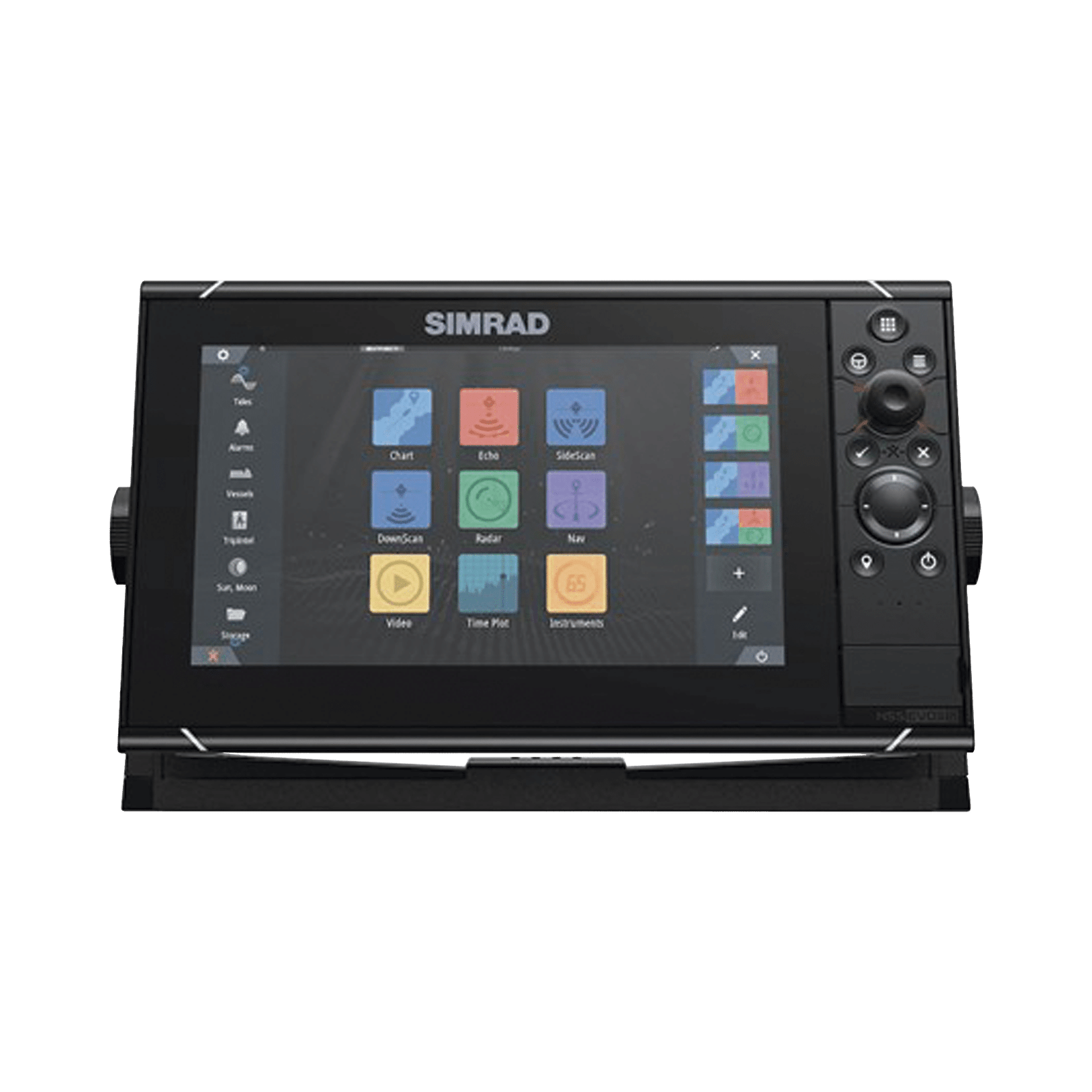 Pantalla Náutica 9 Pulgadas SolarMAX IPS / Procesador iMX 8 / Ecosonda Integrada 1kW CHIRP / GPS Incorporado / Conectividad Inalámbrica / Compatibilidad con Accesorios Simrad / Montaje Flush o Bracket / Incluye Mapa Mundial