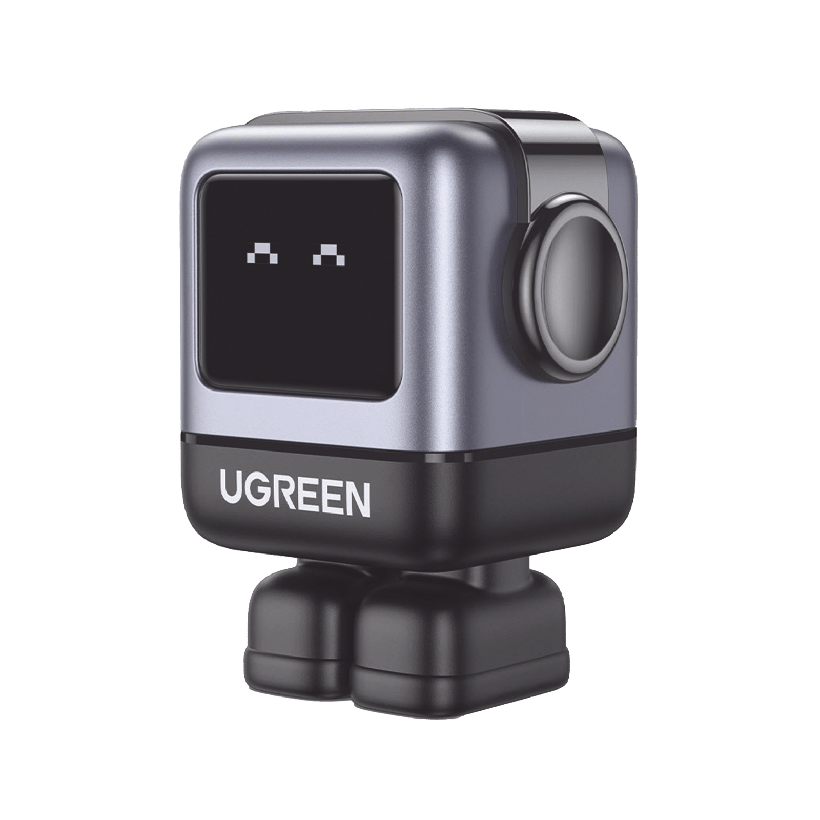 Cargador RobotGaN de 65W Serie UNO | 3 Puertos de Carga Rápida | 2 USB-C | 1 USB-A | PD 3.0 | QC 4.0 | Carga Inteligente | Tecnología GaN II | Zapato Magnético Extraíble | Carcasa Ignifuga | Pantalla LED