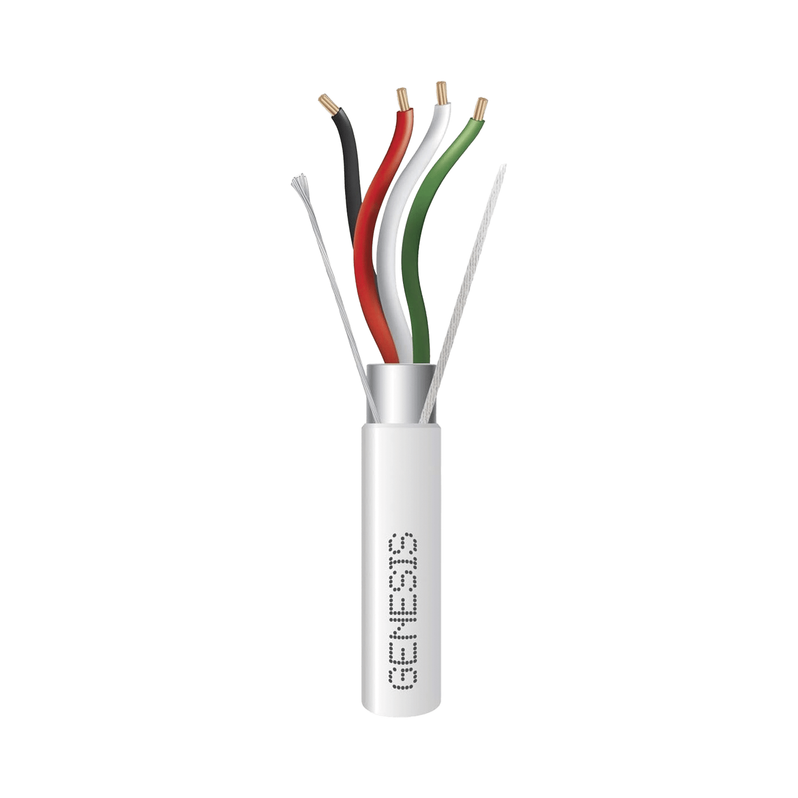 Bobina de 305 M de Cable 4 x 22 AWG BLINDADO / RISER / Color Blanco / Para Aplicaciones de Audio, Seguridad y Control