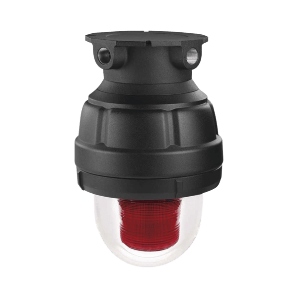 Luz LED, a prueba de explosiones, UL y cUL para Clase I, División 1, Grupo C y D; Clase I, División 2, Grupos A y B; Clase II, División 1, Grupos E, F y G; Clase III, 120-240 VCA, color Rojo
