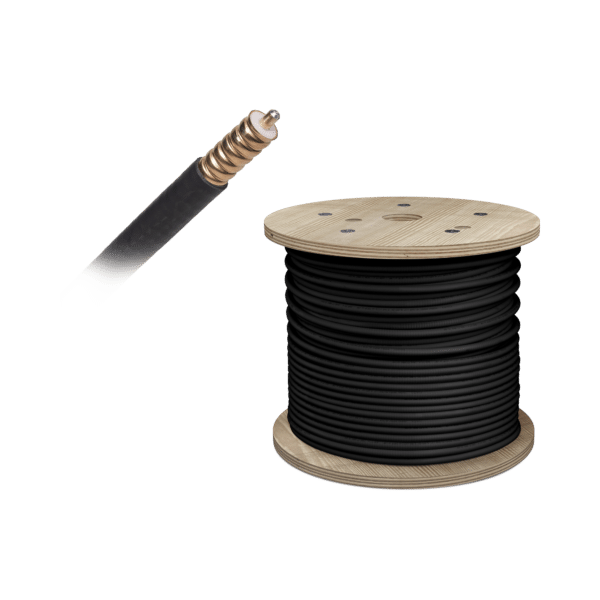 Carrete de cable coaxial corrugado de baja perdida WILSON de 1/2". 50 Ohm de impedancia. Carrete de 152.4 m