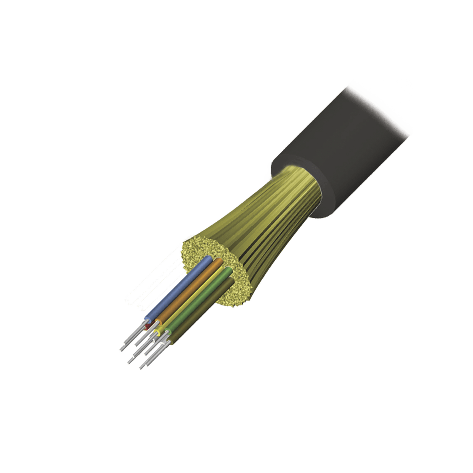 Cable de Fibra Óptica de 4 hilos, Interior/Exterior, Tight Buffer, No Conductiva (Dielectrica), Plenum, Monomodo OS2, 1 Metro