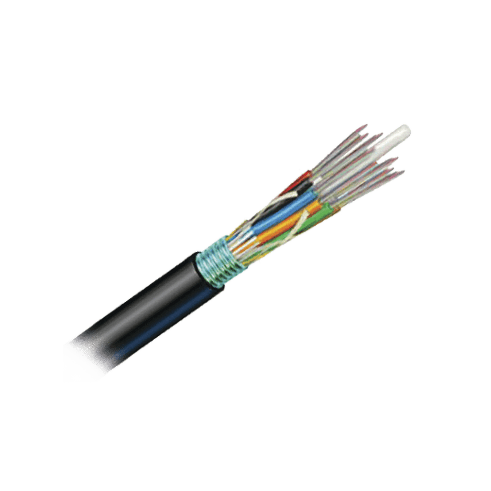 Cable de Fibra Óptica de 12 hilos, OSP (Planta Externa), Armada, Gel, HDPE (Polietileno de alta densidad), Monomodo OS2, 1 Metro