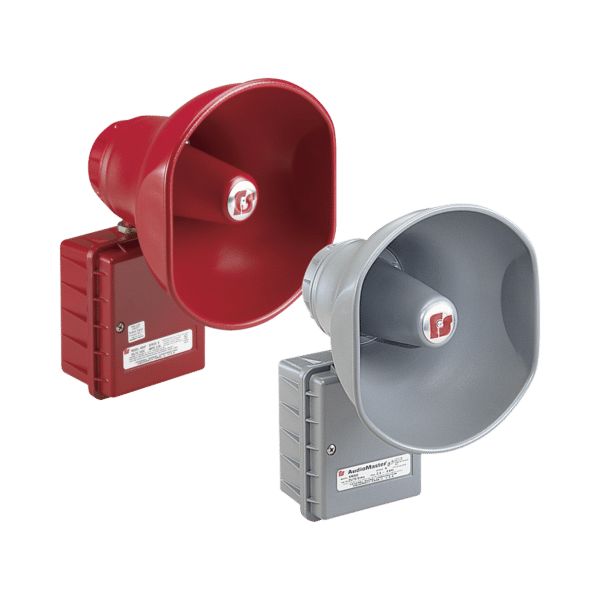 AudioMaster® Altavoz de bocina reentrante para megafonía y anunciamiento publico, 30W de Potencia, Listado contra incendios UL, Color Gris