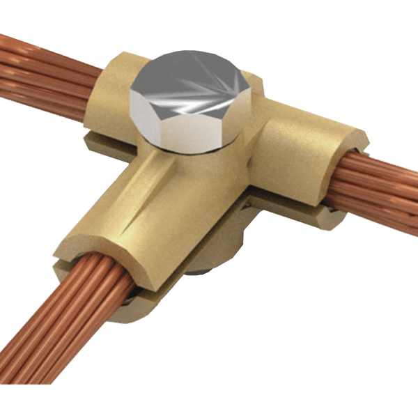 Conector tipo T de latón para diametro 50-70 mm2 cable (1/0-2/0 AWG)