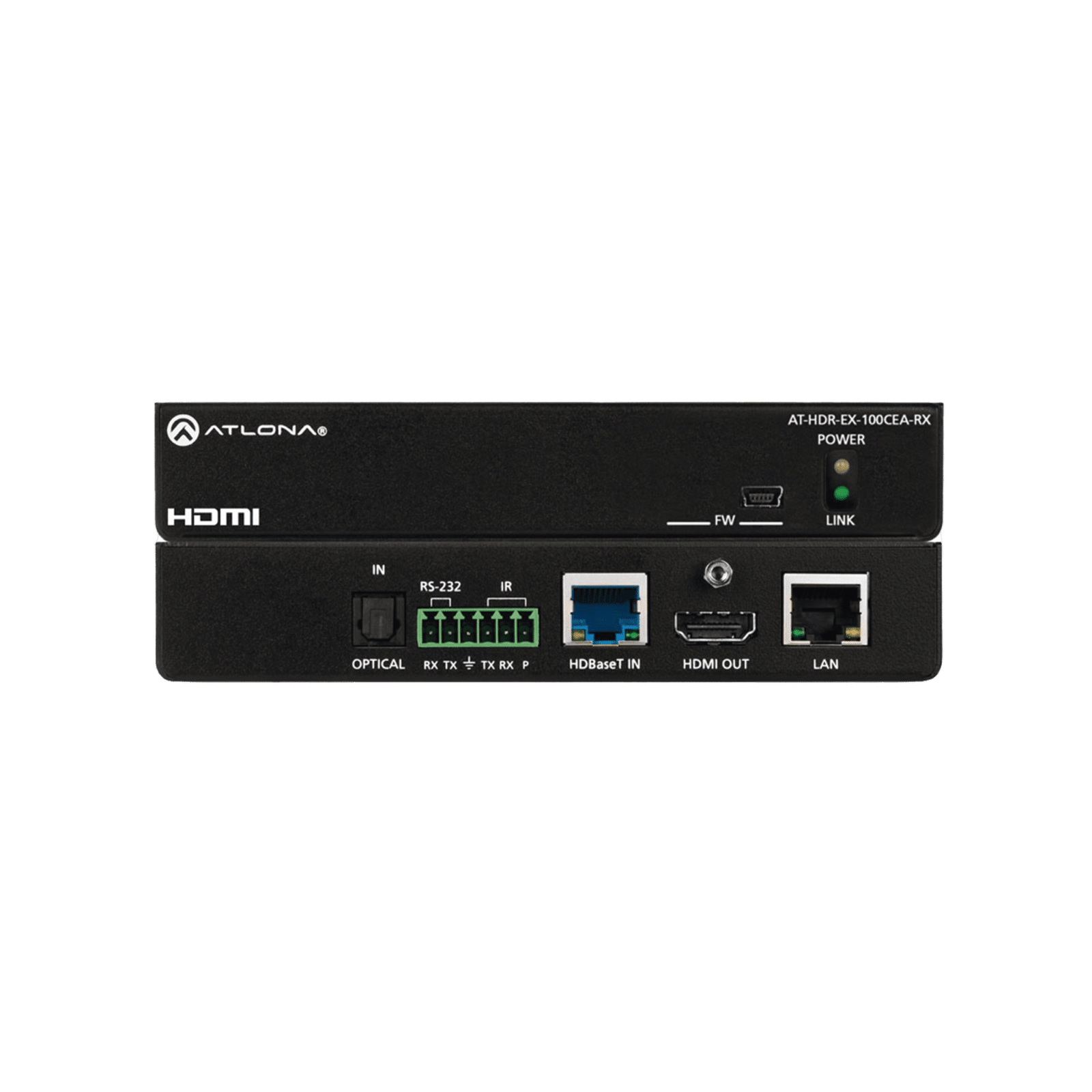 Receptor 4K HDR HDBaseT con control, Ethernet y alimentación remota