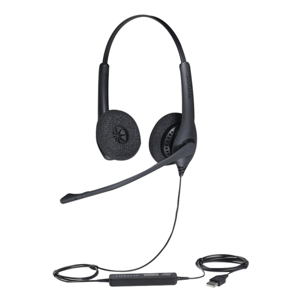 Jabra Biz 1500 Duo, auricular profesional con cancelación de ruido, ideal para contact center con conexión USB (1559-0159)