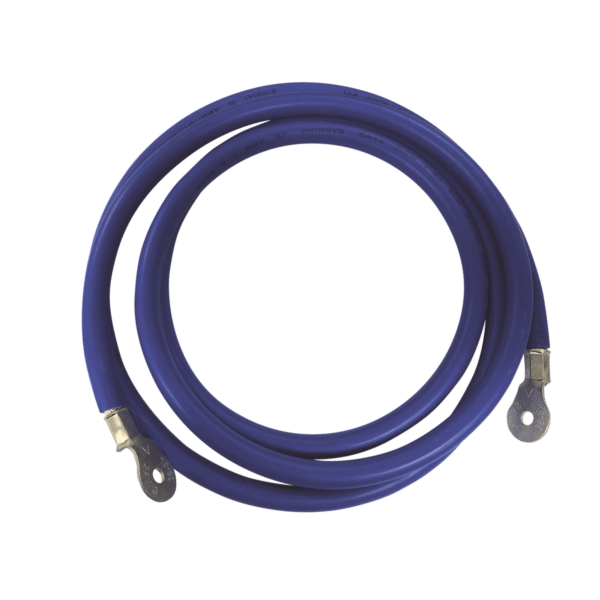 Cable para Baterías,  2.2 m Azul Calibre 2 AWG con Terminales de Ojo en Ambos Extremos