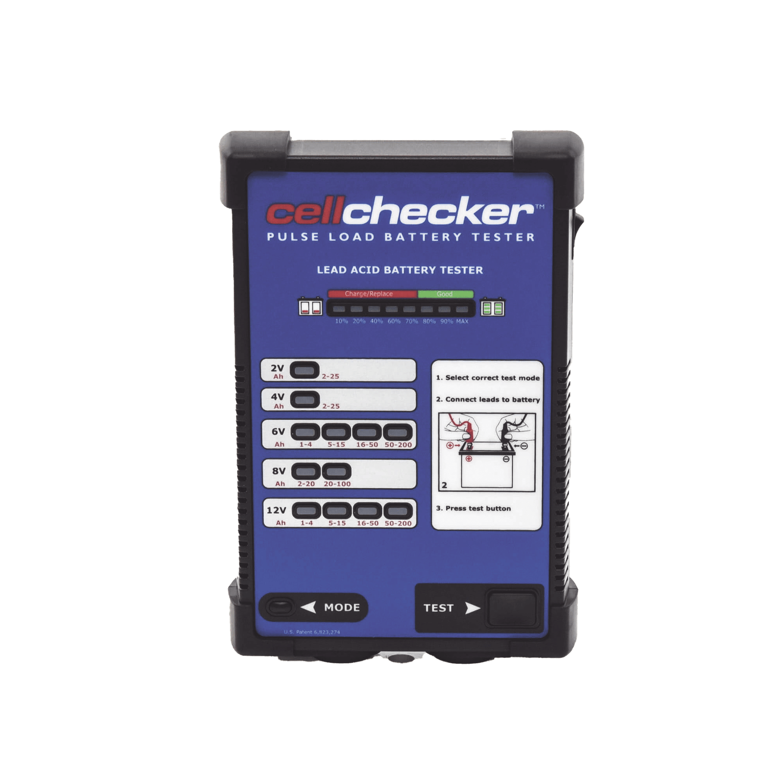 Probador De Baterías De Plomo-Acido Para Identificar Baterías Débiles o En Falla, Incluye Funda, Es Ideal Para Sus Mantenimientos De Sistemas De Seguridad