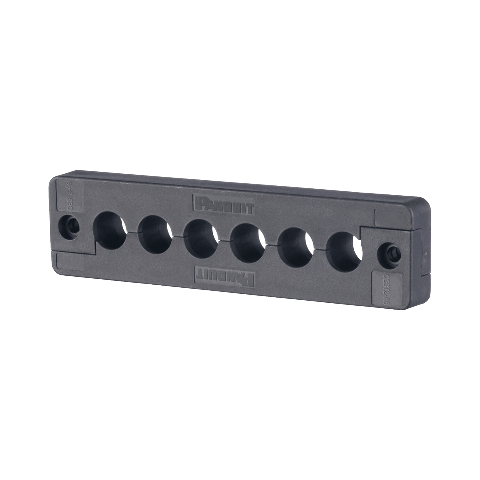 Pasacables de 6 Orificios en Línea 4.41" X 0.67" IP65, para Cables Terminados, Color Negro