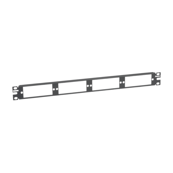 Patch Panel de Fibra Óptica, Para 4 Placas Acopladoras FAP o FMP, Color Negro, 1UR