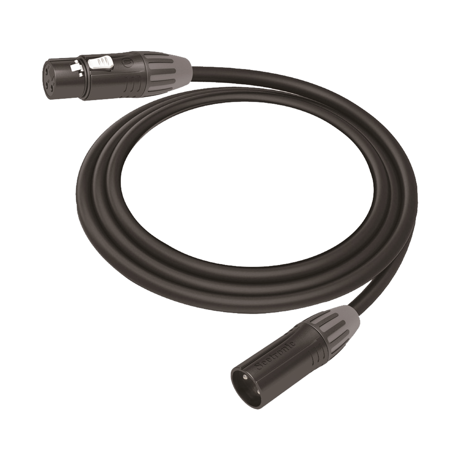 Cable XLR | 3 polos | Conector Hembra-Macho | Serie M | Carcasa Negra | Contactos Dorados | Ideal para Microfonía | Longitud 10m