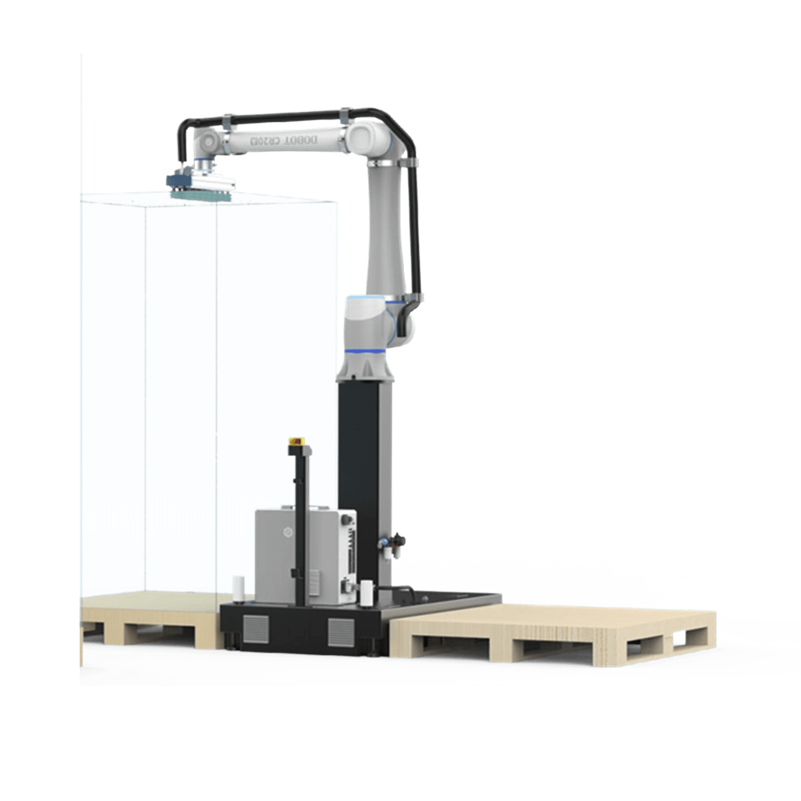 Solución de Paletizado Dobot / Carga Máxima 20 kg / Cadencia 8-13 Piezas/min / Visualización 3D en Tiempo Real / Configuración en 30 Min / IP54