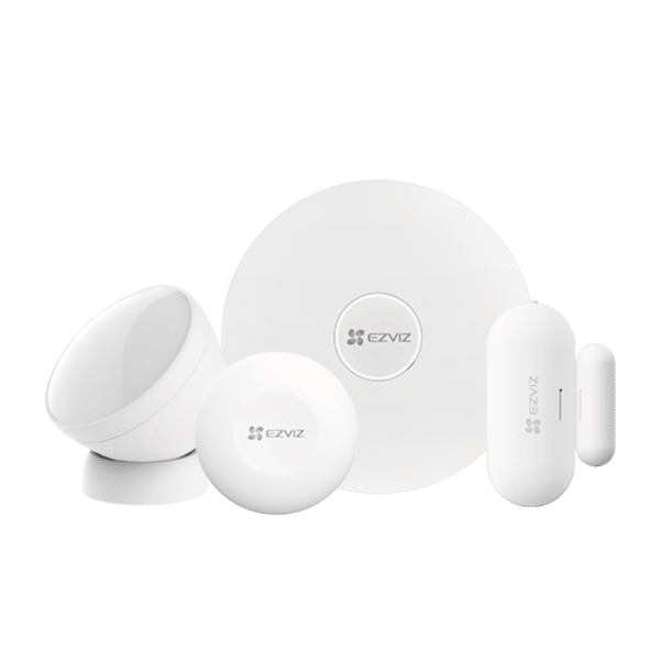 Kit de Alarma Inalambrico / Incluye: 1 Hub, 1 Sensor PIR, 1 Contacto Magnético y 1 Smart Boton / Configuración y Visualización por App Móvil EZVIZ / Protocolo Zigbee
