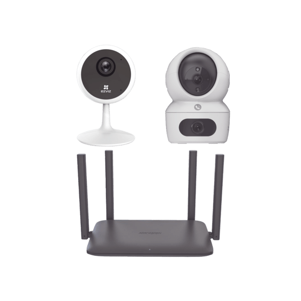 Kit de cámaras WiFi Para Uso en Interior / Incluye 1 pieza CS-H7C / 1 pieza CS-C1C / 1 Pieza de Router DS-3WR15X / Detección de Movimiento / Audio Bidireccional / 4 Puertos 1000 Mbps / Visión nocturna a color