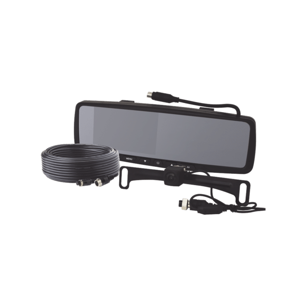Sistema alámbrico de reversa con cámara y monitor de 4.3 pulgadas, Incluye cámara para placa de  170°