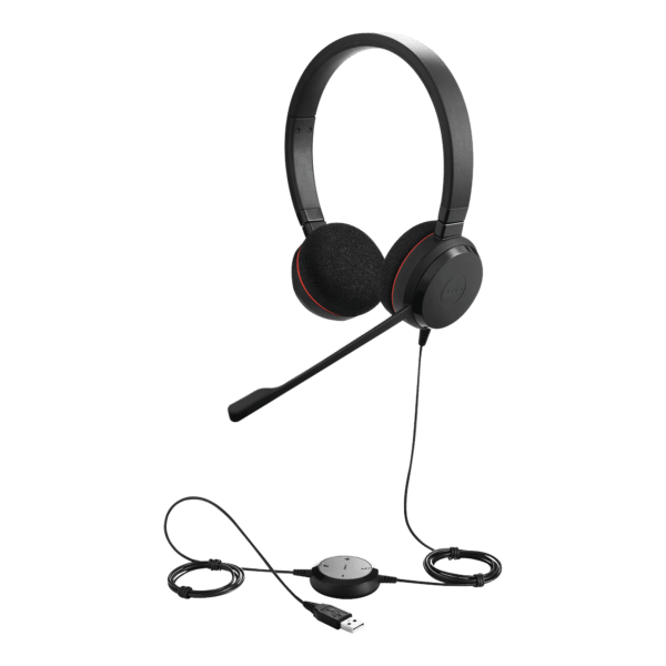 Jabra Evolve 20 DUO con conexión USB, micrófono con cancelación de ruido de ultima generación, configuración Plug and Play (4999-829-209)