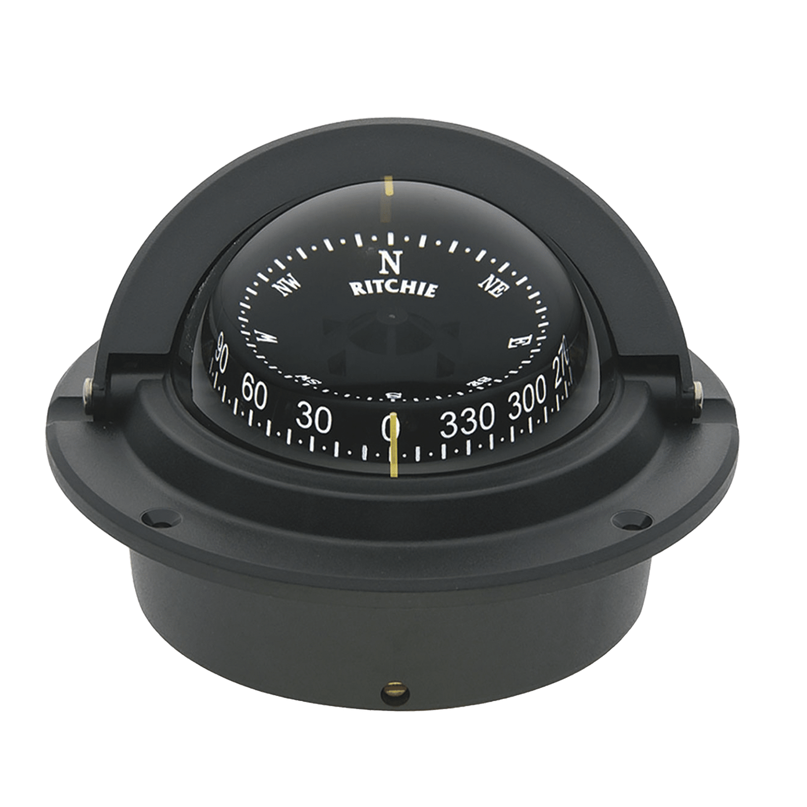 Brújula serie Voyager en color negro, cuenta con iluminación nocturna color verde.