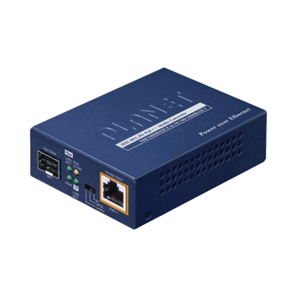 Convertidor de medios PoE++ 100/1000BASE-X SFP a 10/100/1000BASE-T 802.3bt (95 vatios)