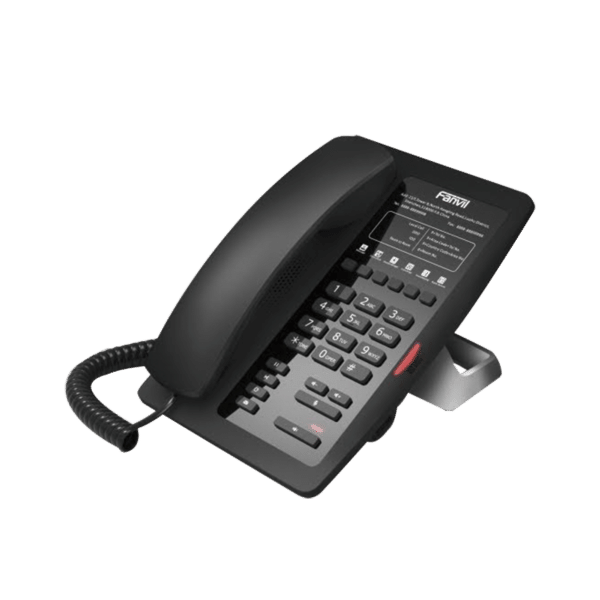 Teléfono IP para Hotelería, profesional con 6 teclas programables para servicio rápido (Hotline), plantilla personalizable con PoE