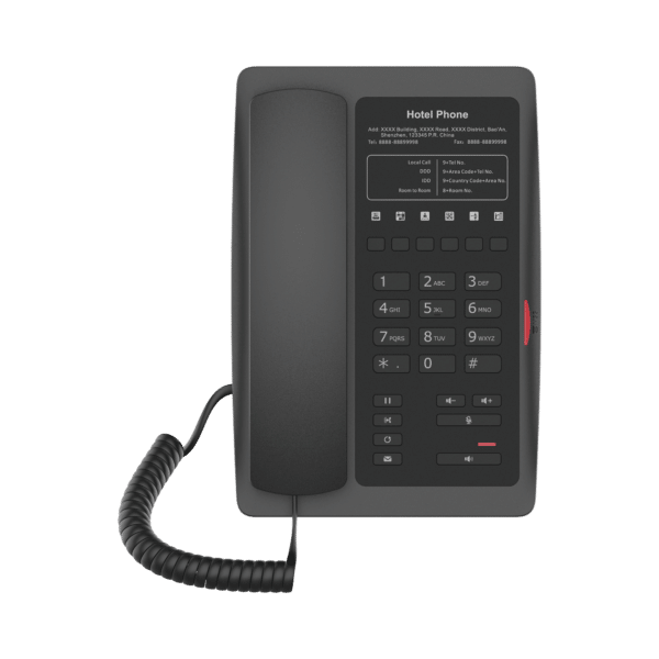Teléfono IP WiFi para Hotelería, profesional con 6 teclas programables para servicio rápido (Hotline), plantilla personalizable con PoE