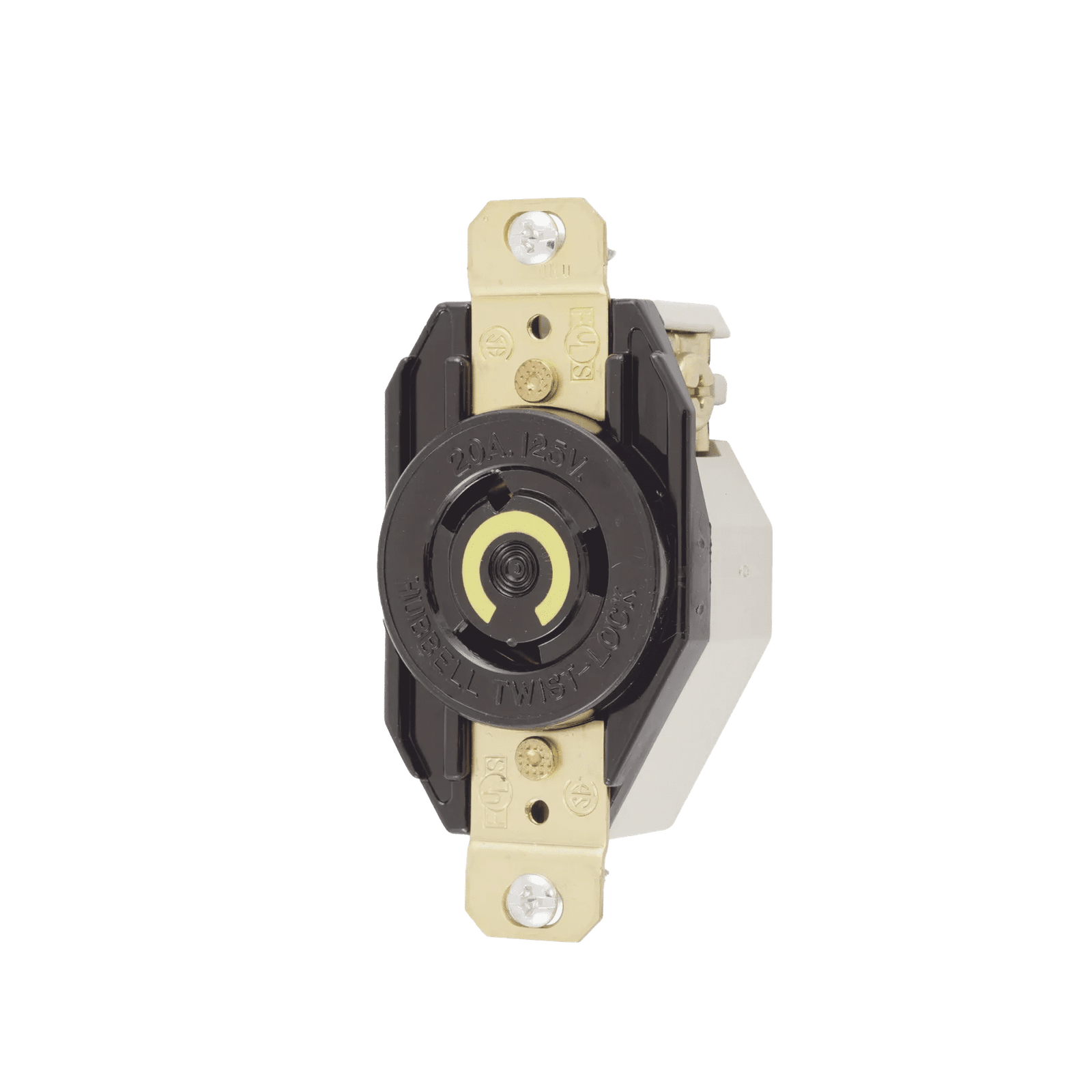 Receptáculo de Media Vuelta Industrial para Empotrar de 20 A 125 V CA 2 Polos 3 Hilos (Nema L5-20R).