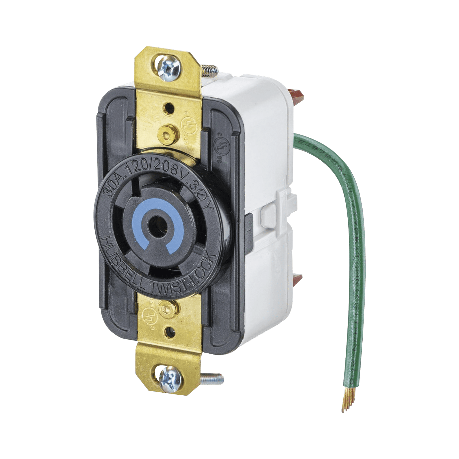 Receptáculo de Media Vuelta Industrial 30 A 120/208 V CA/ Nema L21-30R /Color Negro.