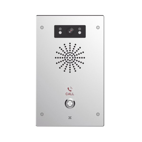 Video Intercomunicador IP, 2 líneas SIP, 2 relevadores con botón para llamada, Onvif, anti-vandálico, PoE, IP65 e IK10, PoE