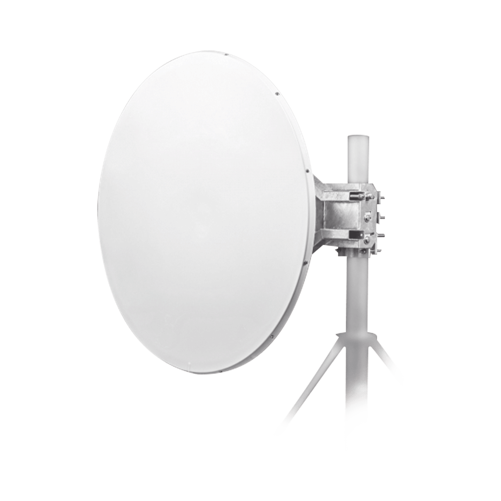 Antena direccional Alto Rendimiento / Parábola profunda para mayor aislamiento al ruido /4 ft / 4.9 a 6.1 GHz / / Ganancia de 35 dBi / Soporte de acero inoxidable / Polaridad en 90 ° y 45 ° / Incluye montaje.