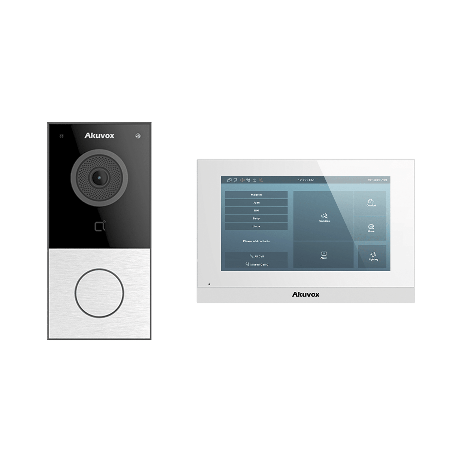 Kit de Videoportero Akuvox WIFI/ Monitor Linux de 7 Pulgadas/ 100% en la Nube / POE / Bluetooth / NFC / Lector de Tarjetas MIFARE / ONVIF / IP65 / Cámara 2 MP / Botón con Iluminación / Control de 1 Puerta / Entradas de Alarma