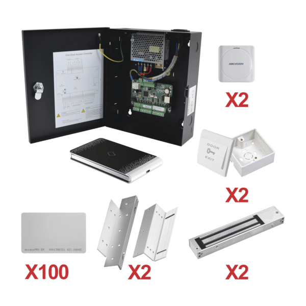 Kit de Control de Acceso con TARJETA para 2 Puertas   / TODO INCLUIDO / Software IVMS4200 incluido