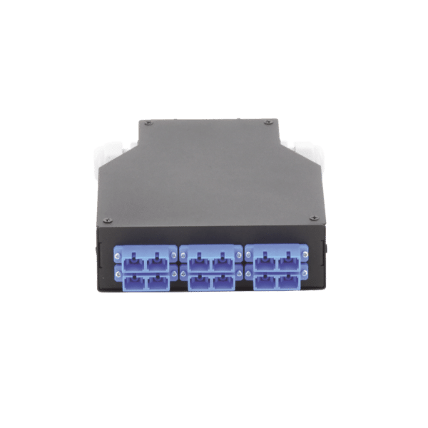 Distribuidor de Fibra óptica para Riel Din, 6 Acopladores SC/UPC Duplex Monomodo con Charola de Empalme