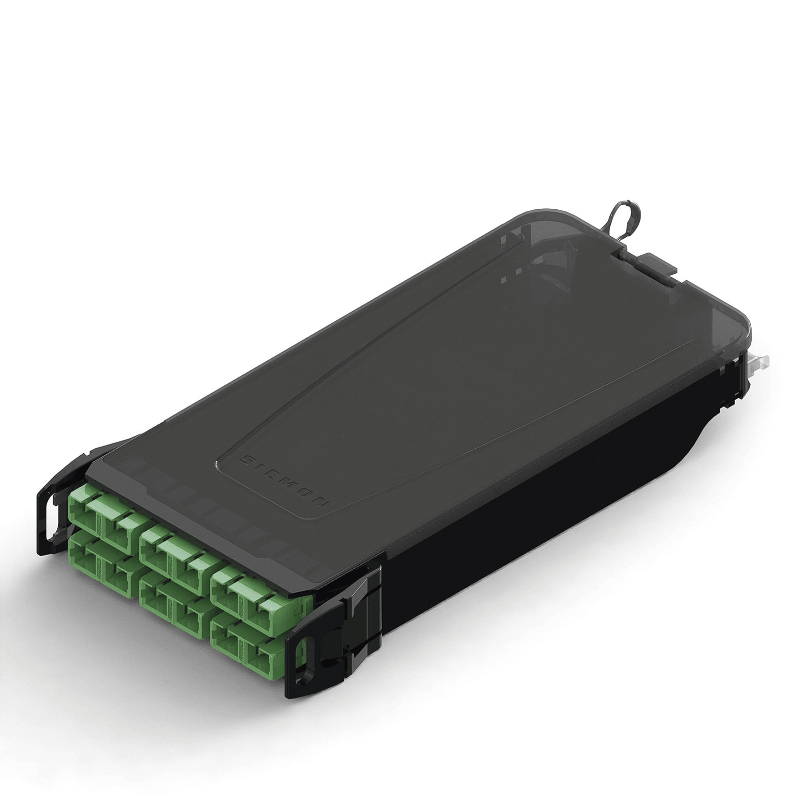 Cassette para empalme (Fusión) LightVerse, Hasta 12 fibras, Conectores SC/APC "Shuttered", para fibra Monomodo, 900um, 1 metro