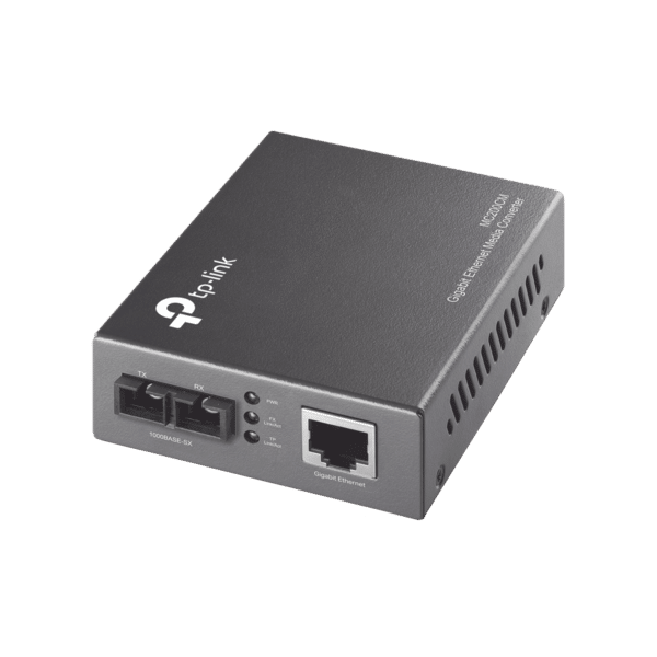 Convertidor Fibra Óptica Multimodo /  1 Puerto RJ45 10/100/1000 Mbps / Puerto Fibra Óptica SC 1000 Mbps / Hasta 550 metros / Plug and Play