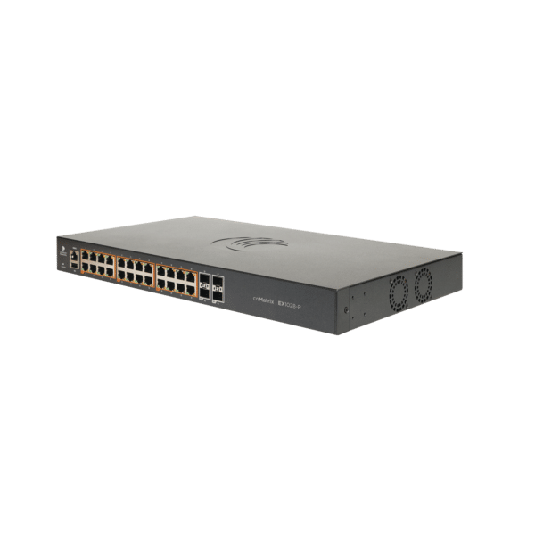 Switch cnMatrix EX1028  de 24 puertos PoE 802.3af/at, 200 W, Gigabit Ethernet y 4 SFP, Capa 2,  gestión en la nube