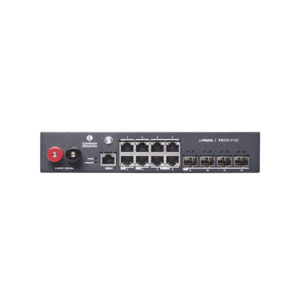 Switch cnMatrix WISP TX1012-DC-P de 8 puertos PoE y 4 SFP+, 170 W PoE Budget, Capa 2, gestión gratuita desde la nube, para corriente directa