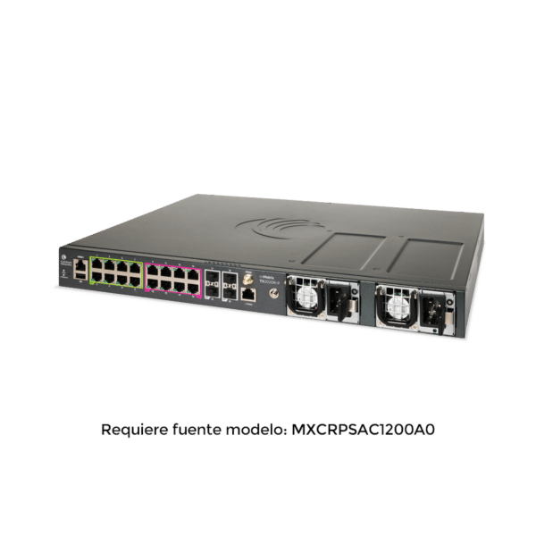 Switch inteligente cnMatrix TX2020R-P con 16 puertos PoE y 4 SFP+, para fuentes removibles