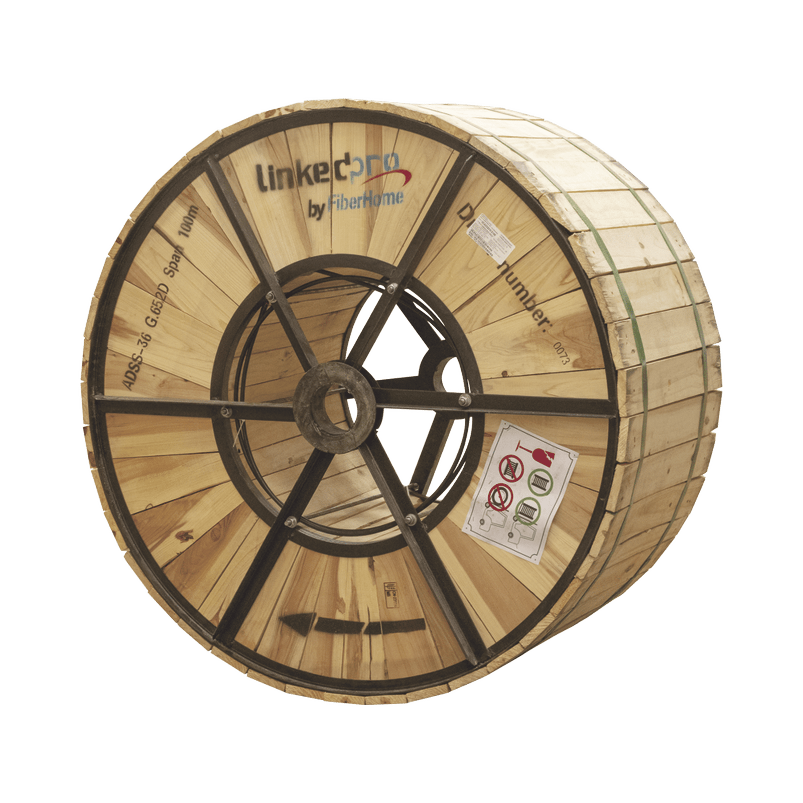 Carrete de 4 km de Fibra Óptica Aérea (ADSS) G.652D, Monomodo de 36 Hilos, Exterior, Span 100, Loose Tube