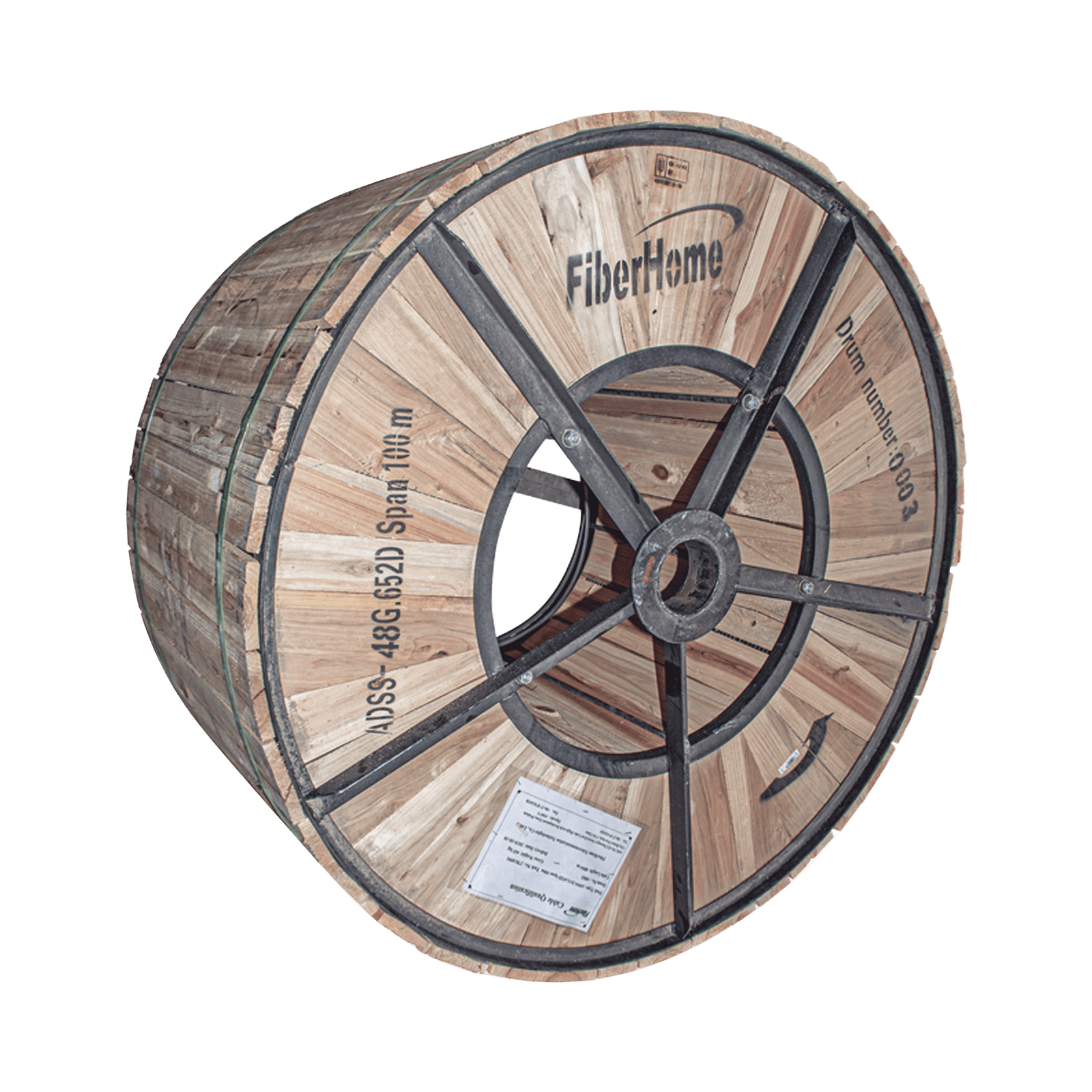 Carrete de 4 km de Fibra Óptica Aérea (ADSS) G.652D, Monomodo de 48 Hilos, Exterior, Span 100, Loose Tube