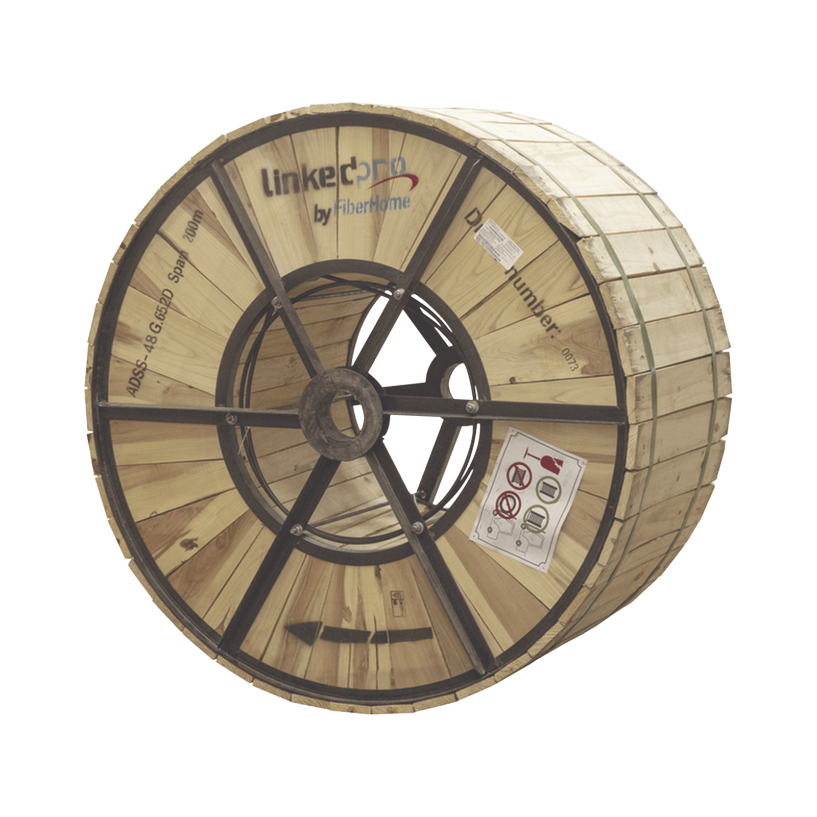 Carrete de 4 km de Fibra Óptica Aérea (ADSS) G.652D, Monomodo de 48 Hilos, Exterior, Span 200, Loose Tube