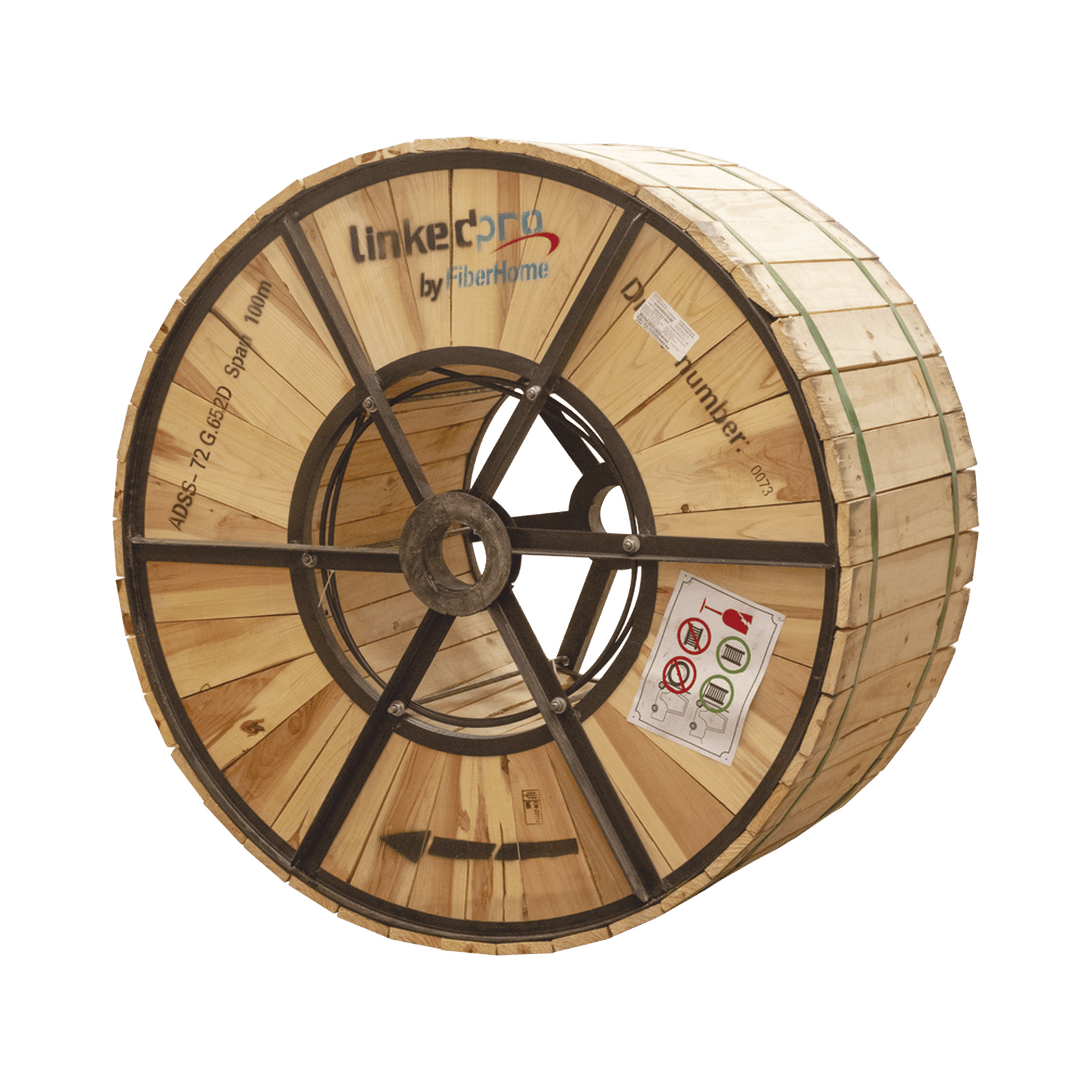 Carrete de 4 km de Fibra Óptica Aérea (ADSS) G.652D, Monomodo de 72 Hilos, Exterior, Span 100, Loose Tube