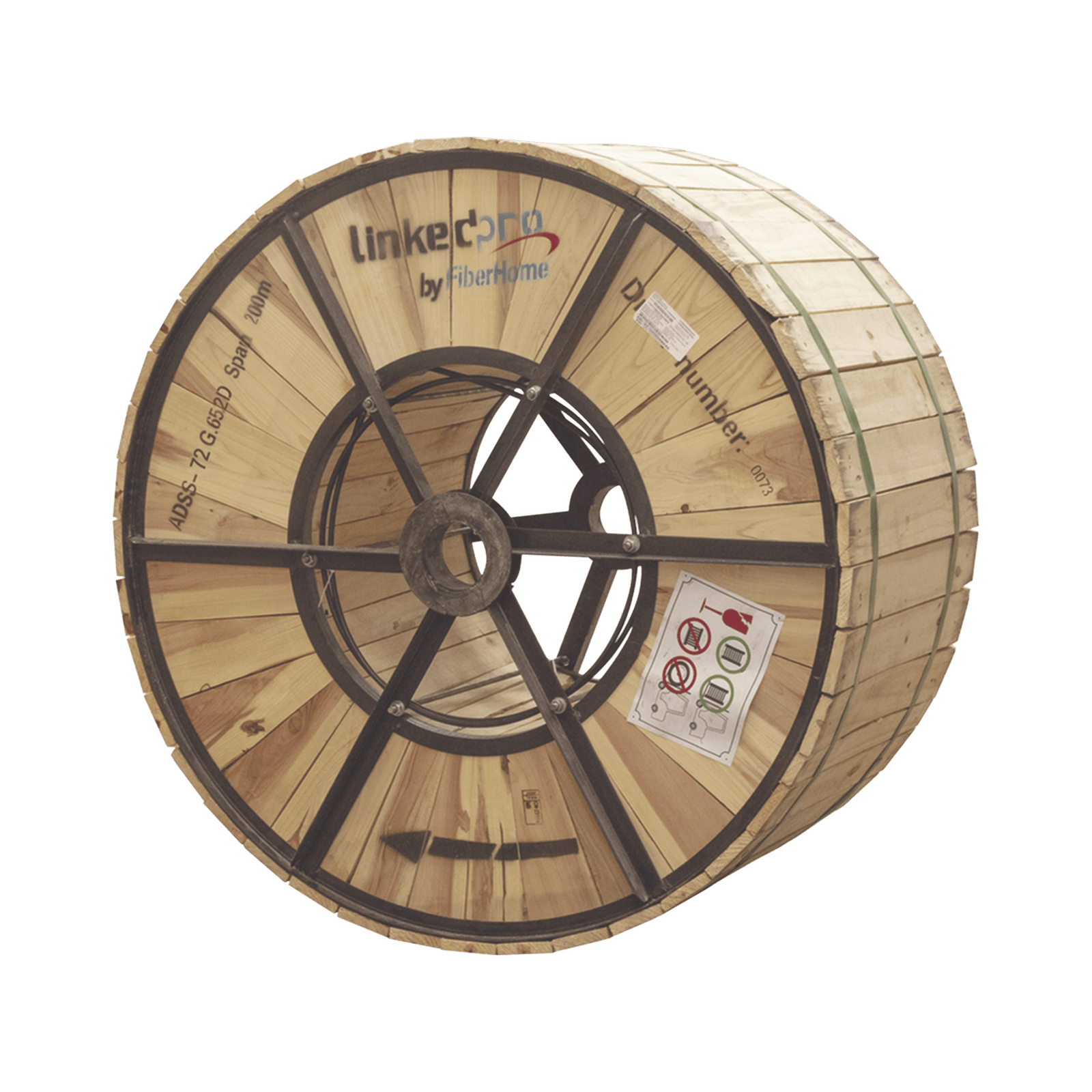 Carrete de 4 km de Fibra Óptica Aérea (ADSS) G.652D, Monomodo de 72 Hilos, Exterior, Span 200, Loose Tube