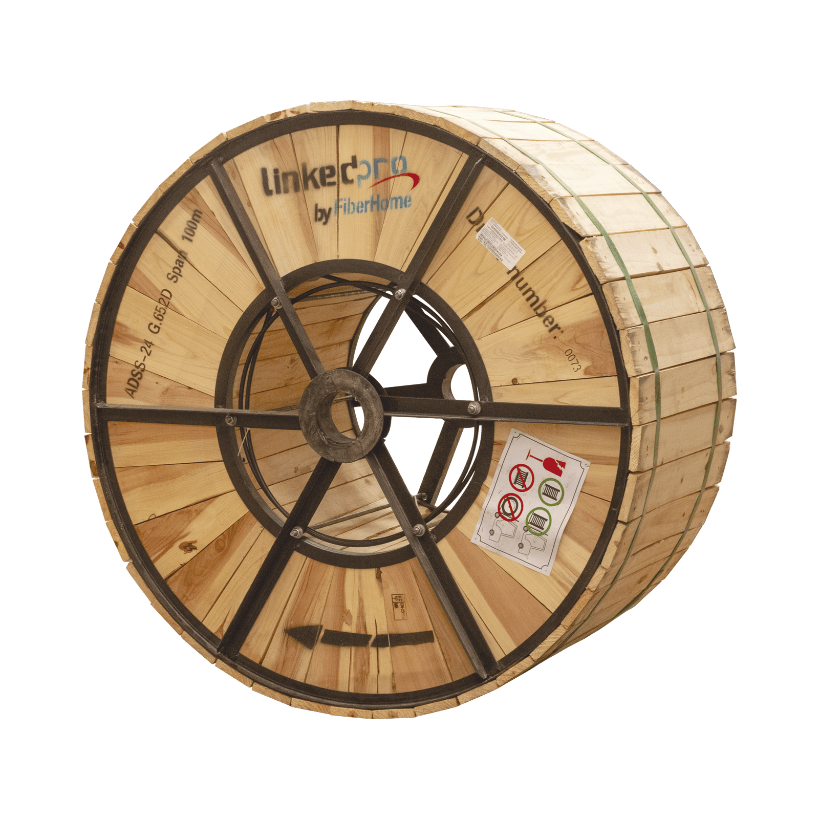 Carrete de 4 km de Fibra Óptica Aérea (ADSS) G.652D Armada Anti roedor, Dieléctrica, Monomodo 12 hilos, Span 200