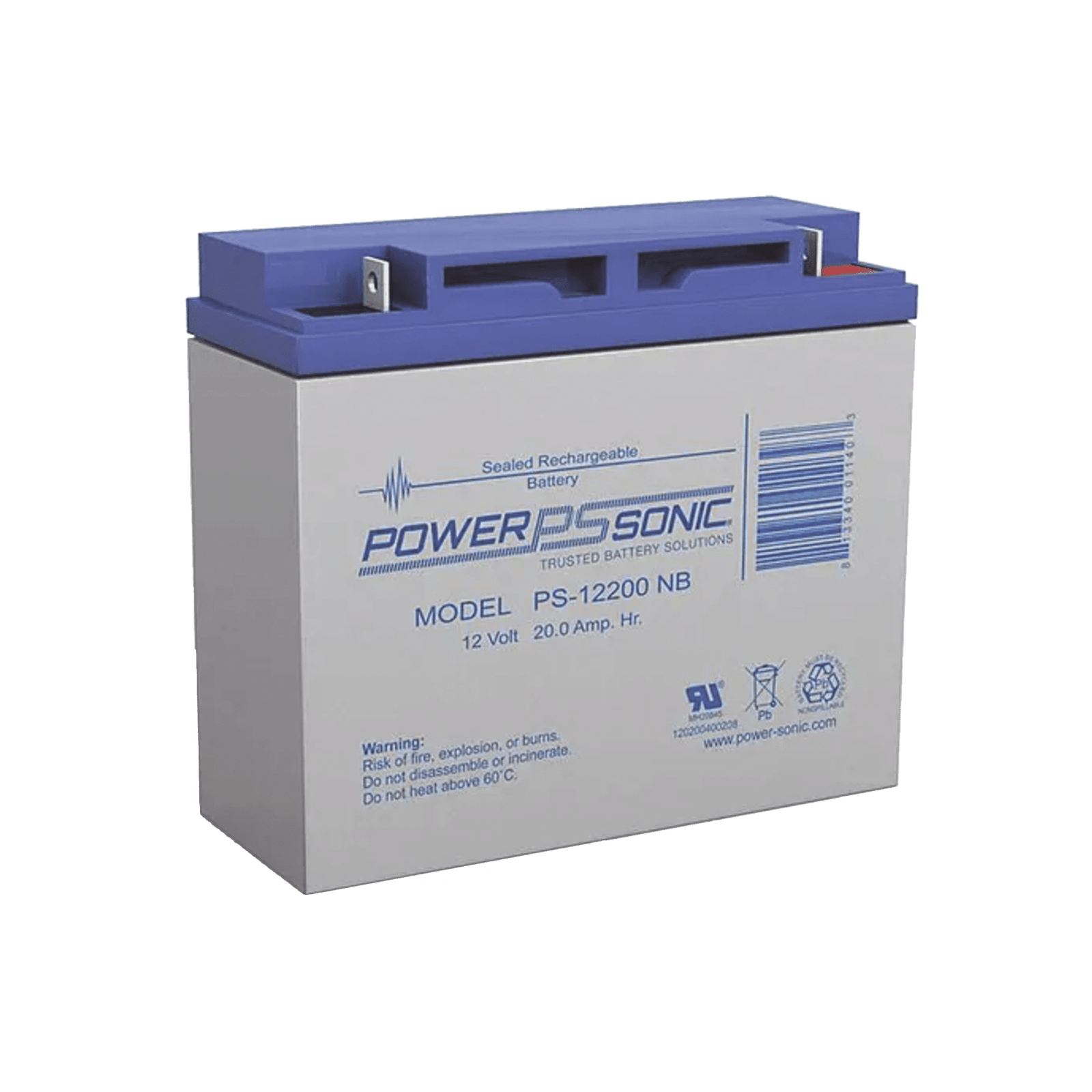 Batería 12V, 20AH, Para Respaldo, Tecnologías AGM/VRLA, 5 Años Vida Útil, Terminales NB2, Reconocida UL