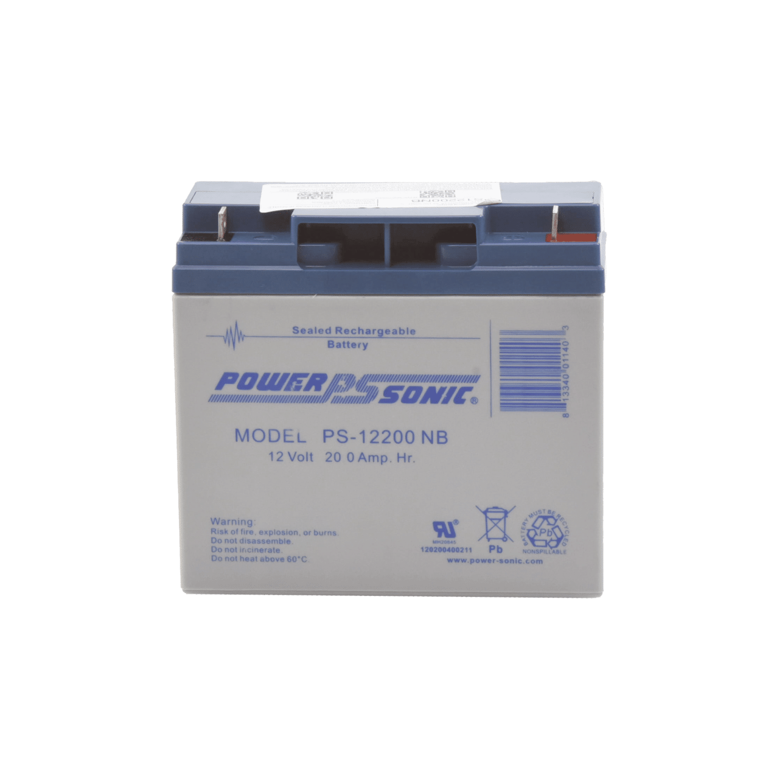 Batería 12V, 20AH, Para Respaldo, Tecnologías AGM/VRLA, 5 Años Vida Útil, Terminales NB, Reconocida UL