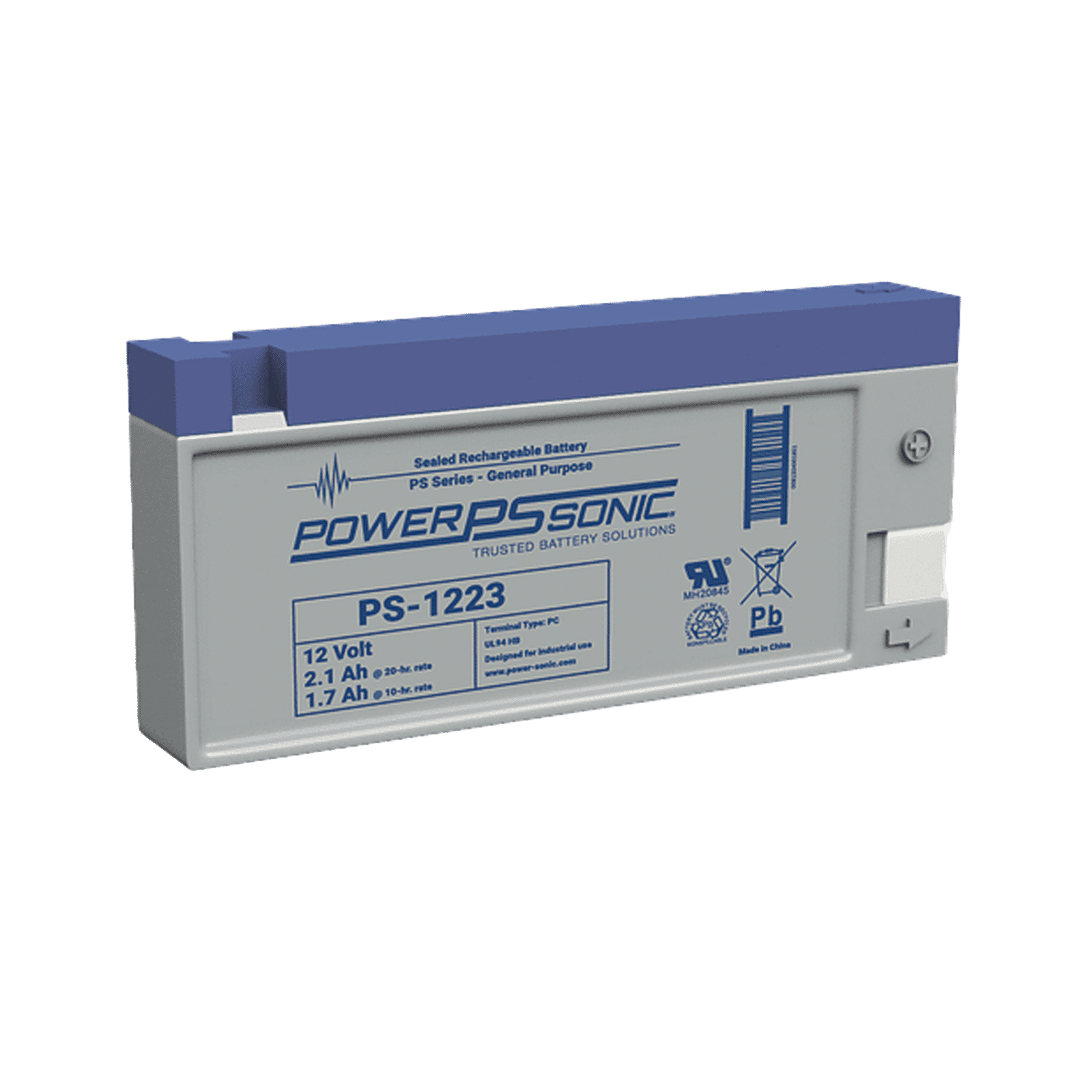 Batería 12V, 2.1AH, Para Respaldo, Tecnologías AGM/VRLA, 5 Años Vida Útil, Terminales PC, Reconocida UL