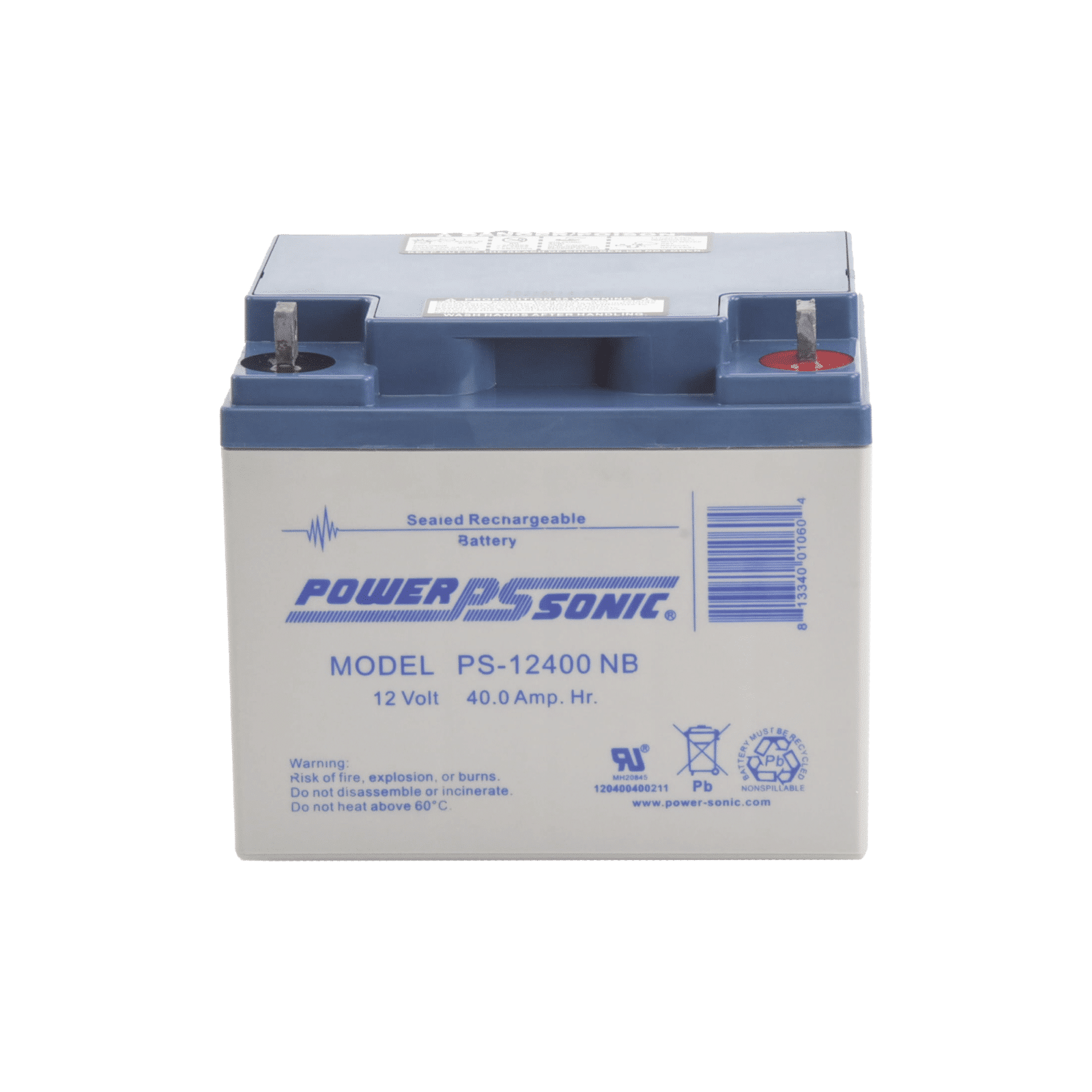 Batería 12V, 40AH, Para Respaldo, Tecnologías AGM/VRLA, 5 Años Vida Útil, Terminales NB, Reconocida UL