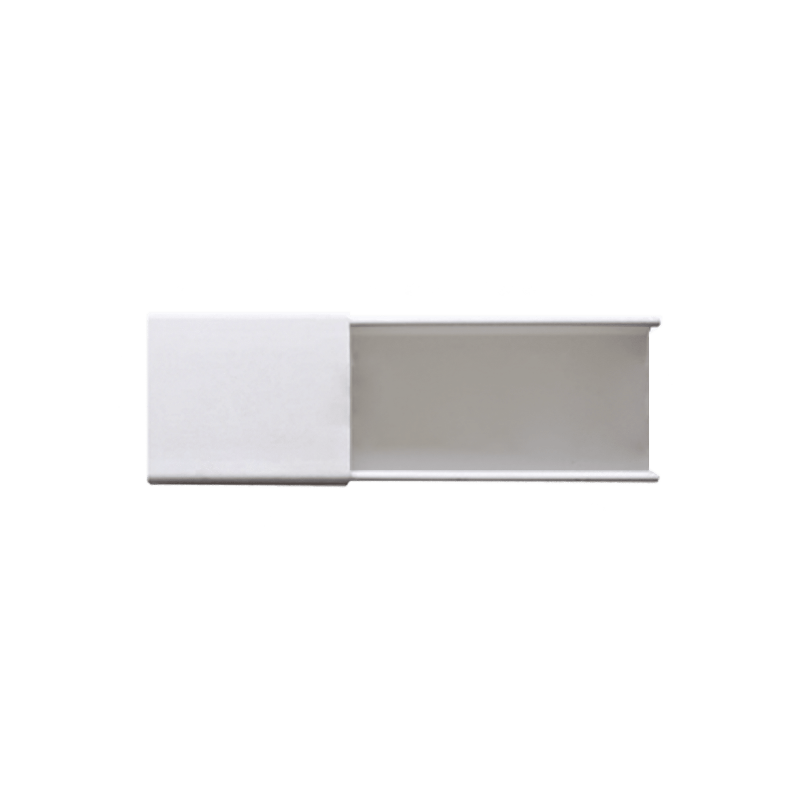 Canaleta blanca sin división, de PVC auto extinguible, 48 x 16 x tramo 2.5m (6101-01260