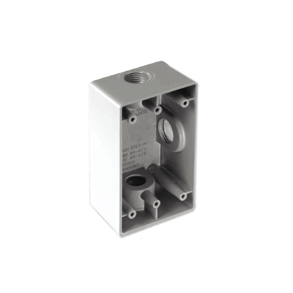 Caja Rectangular de 1" / Con Recubrimiento exterior de PVC e interior Purpura.