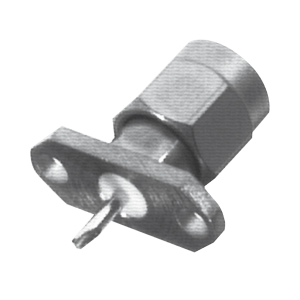 Conector SMA Macho de 2 Perforaciones, Montaje en Panel con Terminal Soldable, Níquel/ Oro/ Teflón.�??